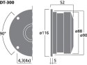 Kopułkowy głośnik wysokotonowy HiFi, 100WMAX, 50WRMS, 8Ω