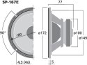 Głośnik nisko-średniotonowy HiFi, 70WMAX, 35WRMS, 4Ω