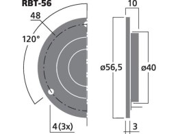 Wstęgowy głośnik wysokotonowy, 20WMAX, 10WRMS, 4Ω