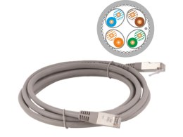 Patch-cord S/FTP kat.6A LSOH 0.5m szary ALANTEC