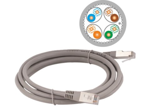 Patch-cord S/FTP kat.6A LSOH 10.0m szary ALANTEC