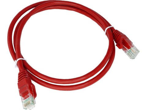 Patch-cord U/UTP kat.5e PVC 0.25m czerwony ALANTEC