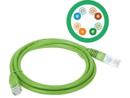 Patch-cord U/UTP kat.5e PVC 0.5m zielony ALANTEC