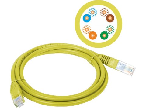 Patch-cord U/UTP kat.5e PVC 0.5m żółty ALANTEC