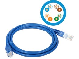 Patch-cord U/UTP kat.5e PVC 3.0m niebieski ALANTEC