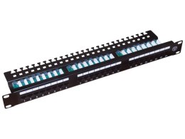 Patch panel UTP kat.5e 24 porty LSA z półką 1U/19