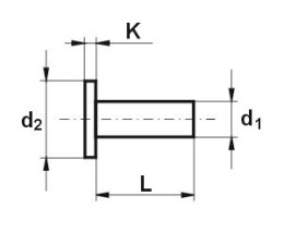 NIT ALUMINIOWY PEŁNY Z ŁBEM WALCOWYM 6.0*19 MM