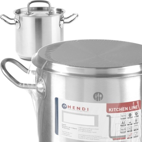 Garnek wysoki Kitchen Line z pokrywką 13,5 l śr. 280 x 220 h - Hendi 837405