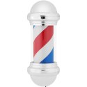 Słupek szyld fryzjerski barberski barber pole obrotowy podświetlany 25 cm - srebrny