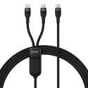 Kabel przewód do szybkiego ładowania Flash Series 2w1 USB-C 2xUSB-C 100W 1.5m czarny