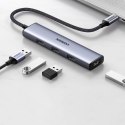 Rozdzielacz rozgałęźnik HUB USB-C na 4x USB 3.2 srebrny