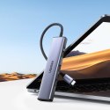 Rozdzielacz rozgałęźnik HUB USB-C na 4x USB 3.2 srebrny