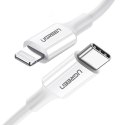 Kabel przewód do iPhone MFi USB-C - Lightning 20W 3A 0.5m biały