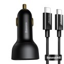 Szybka ładowarka samochodowa Superme USB USB-C PPS QC PD + kabel 1m czarny