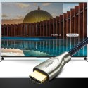 Wytrzymały kabel przewód HDMI 2.0 4K 60Hz w oplocie 1m szary