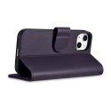 2w1 etui skórzany pokrowiec z klapką iPhone 14 Pro Max Anti-RFID Wallet Case ciemnofioletowy