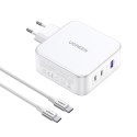 Ładowarka sieciowa GaN Nexode USB-A 2x USB-C 140W + kabel USB-C 1.5m biała