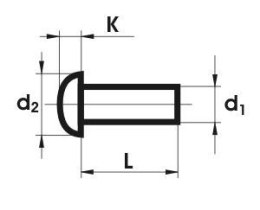 NIT ALUMINIOWY PEŁNY Z ŁBEM KULISTYM 6.0*10 MM