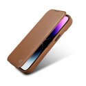 Skórzane etui iPhone 14 z klapką magnetyczne MagSafe CE Premium Leather jasny brąz