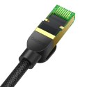 Szybki kabel sieciowy LAN RJ45 cat.8 40Gbps pleciony 10m czarny