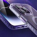 Magnetyczne etui iPhone 14 Plus MagSafe PQY Ice Crystal Series różowo-niebieskie