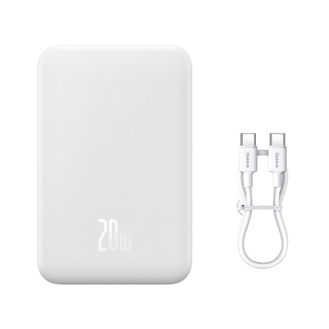 Powerbank Magnetic Mini 20000 mAh 20W + kabel USB-C biały