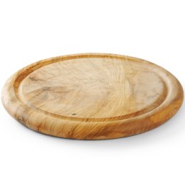 Deska do serwowania wędlin serów przekąsek z drewna oliwnego okrągła śr. 260 mm