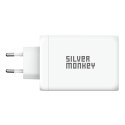 Ładowarka sieciowa GaN 130W 3x USB-C PD 1x USB-A 3.0 QC biała