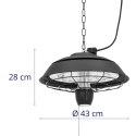 Lampa grzewcza tarasowa na podczerwień wisząca 1500 W