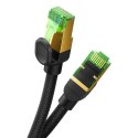 Szybki kabel sieciowy LAN RJ45 cat.8 40Gbps plecionka 8m czarny