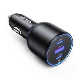 Ładowarka samochodowa 2x USB-C PD i 1x USB-A 130W czarna