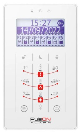 KLAWIATURA SENSORYCZNA DO CENTRALI ALARMOWEJ PULSON-LCD/T-WH