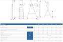 DRABINA ALUMINIOWA WOLNOSTOJĄCA 156CM 3 STOPNIE + PODEST