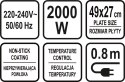 GRILL ELEKTRYCZNY STOŁOWY 2000W, 49*27CM