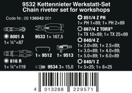 ZESTAW KRAFTFORM KOMPAKT 9532 Z NITOWNICĄ DO ŁAŃCUCHÓW,20CZ