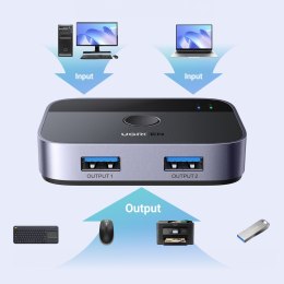 2w1 Adapter 2x USB-A 3.0 (wejście) / 2x USB-A (wyjście) - szary