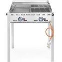 Grill gazowy "Green Fire" 2 palniki 11,6kW z osłoną i półką - Hendi 149508